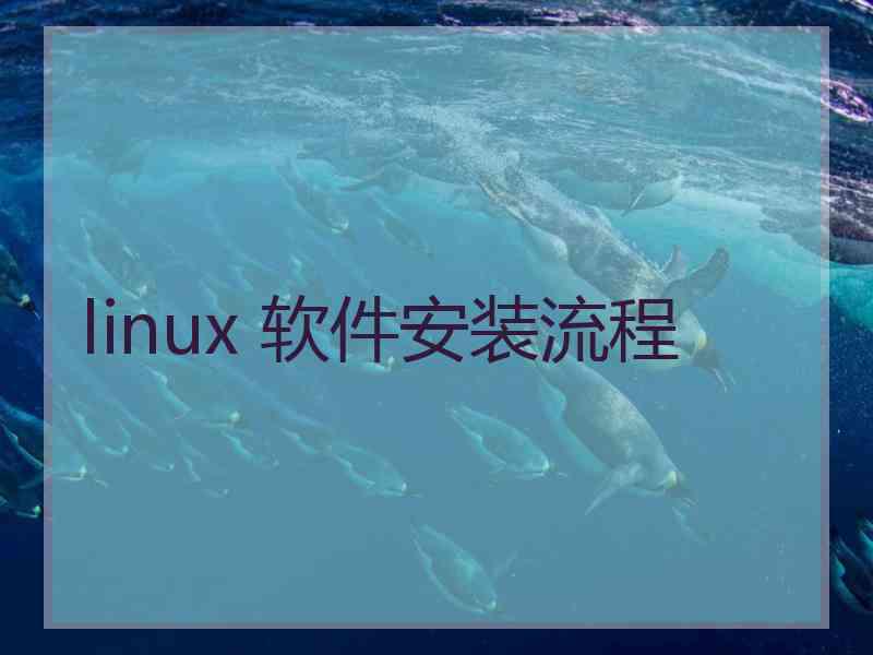 linux 软件安装流程