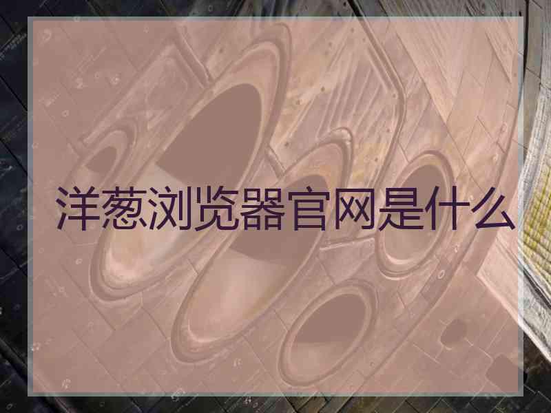 洋葱浏览器官网是什么