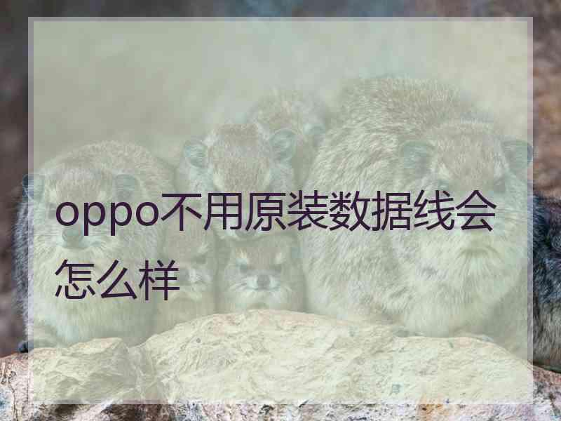 oppo不用原装数据线会怎么样