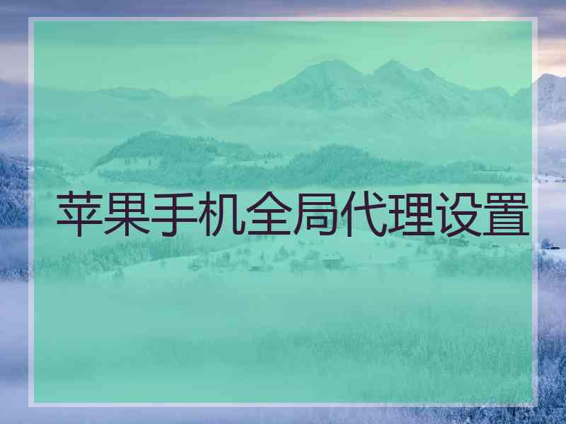 苹果手机全局代理设置