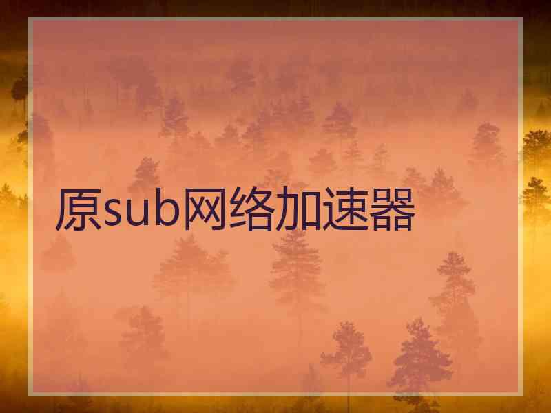 原sub网络加速器