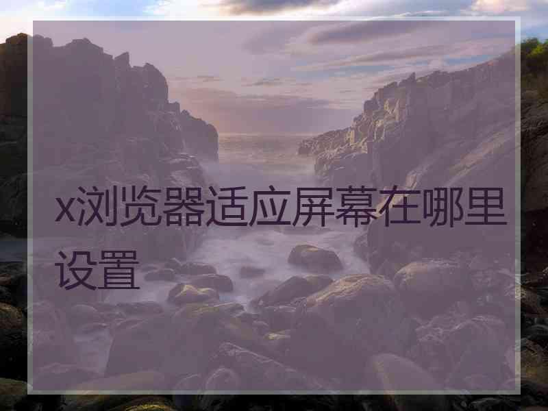 x浏览器适应屏幕在哪里设置