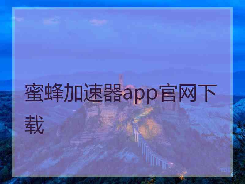 蜜蜂加速器app官网下载