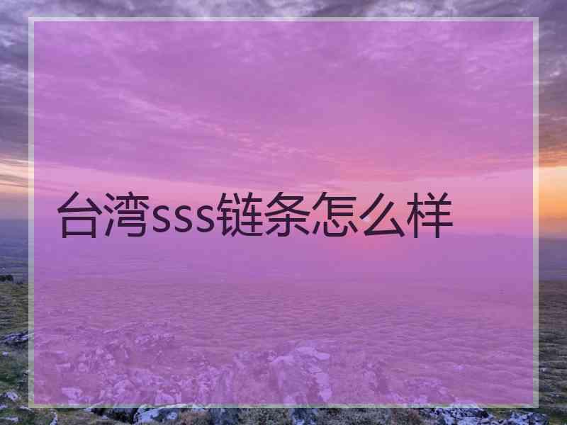 台湾sss链条怎么样