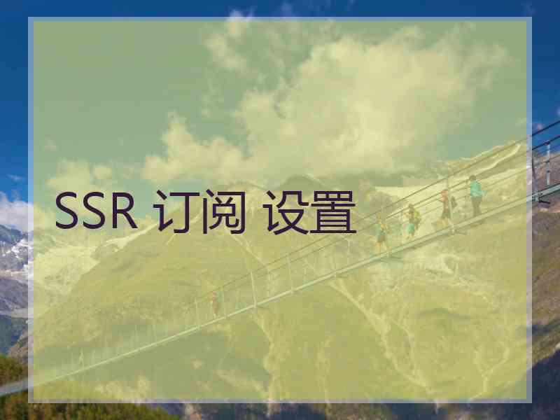 SSR 订阅 设置