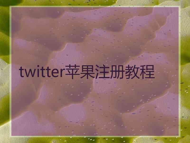 twitter苹果注册教程