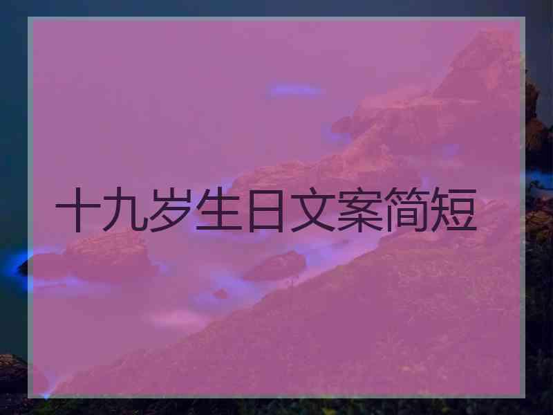 十九岁生日文案简短