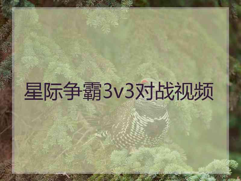 星际争霸3v3对战视频