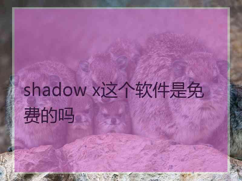 shadow x这个软件是免费的吗