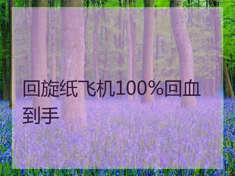 回旋纸飞机100%回血到手