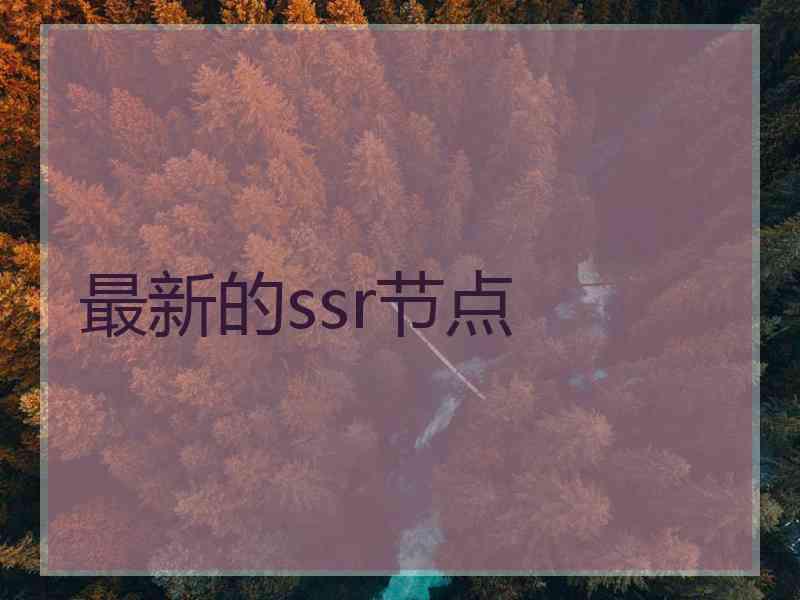 最新的ssr节点