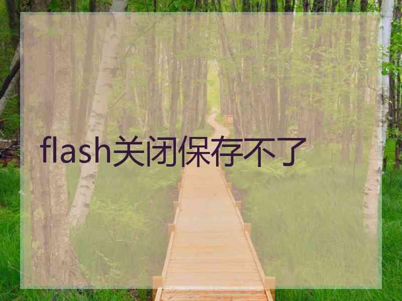 flash关闭保存不了