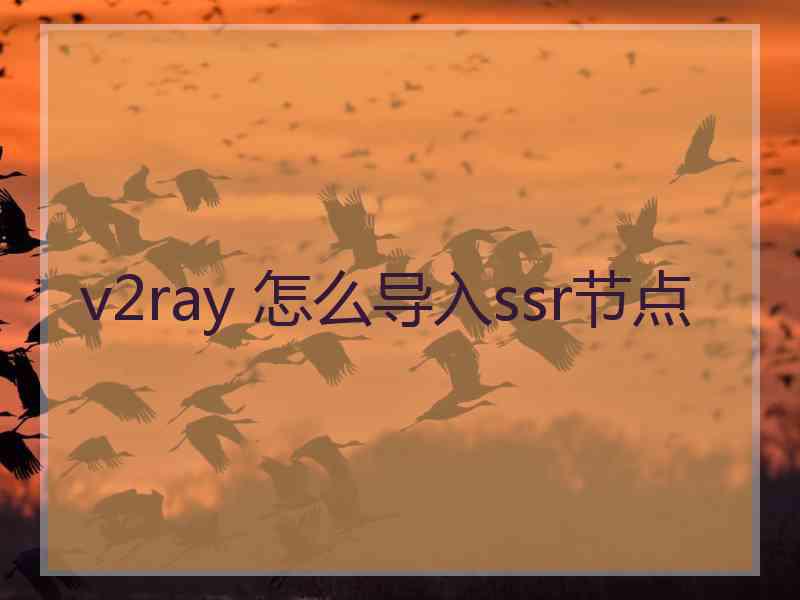 v2ray 怎么导入ssr节点