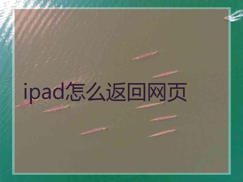 ipad怎么返回网页