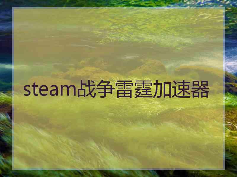 steam战争雷霆加速器