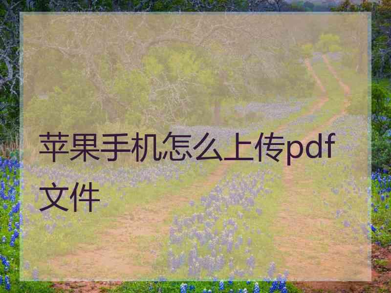 苹果手机怎么上传pdf文件